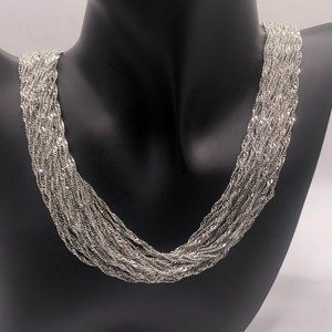 Silver Chain Multi Layered Necklace